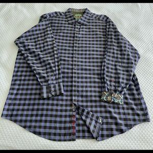 Robert Graham 4XL LS Shirt striped Purple&Black Classic Fit